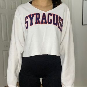Syracuse University White Cropped Sweatshirt